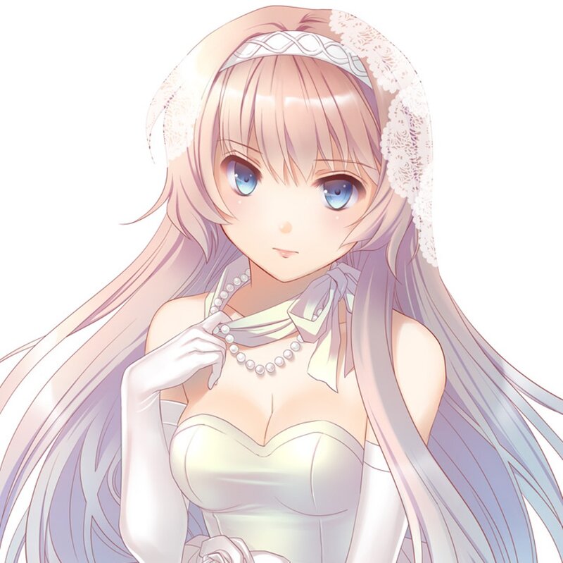 Anime Bride — White, Serene, Pearl Necklace