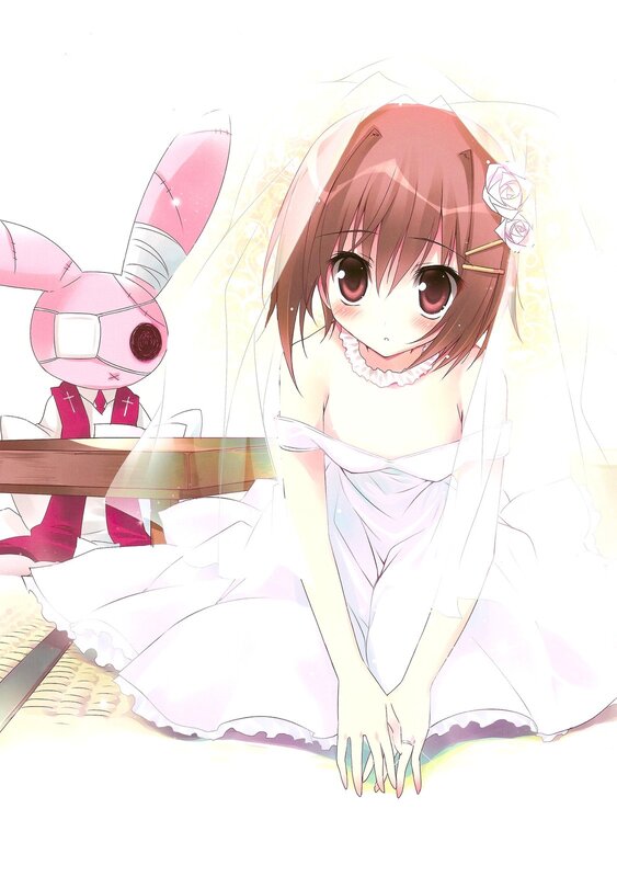 anime bride with bunny priest
