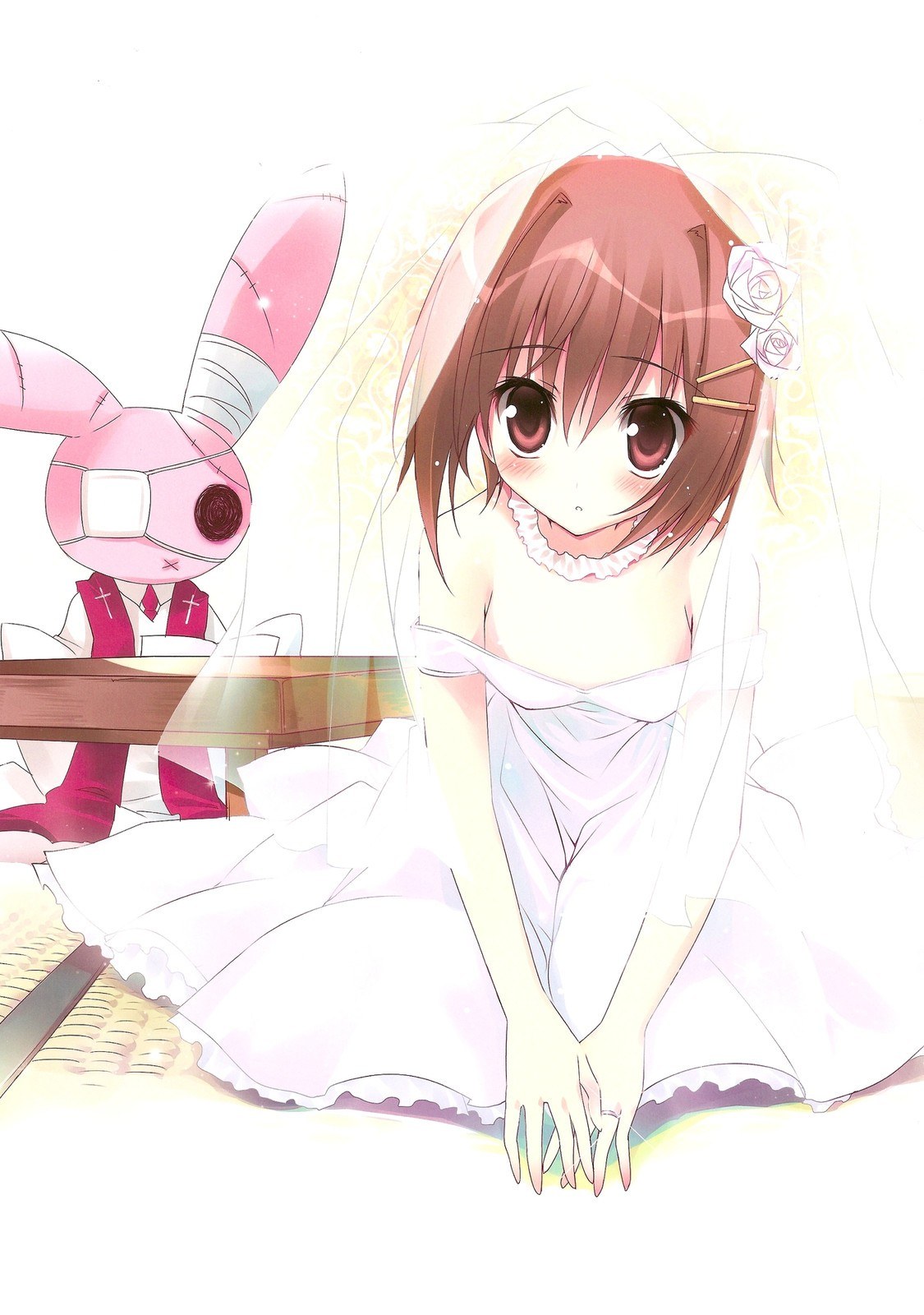anime bride with bunny priest