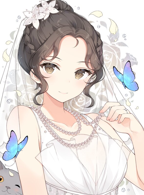 Anime Bride with Butterflies
