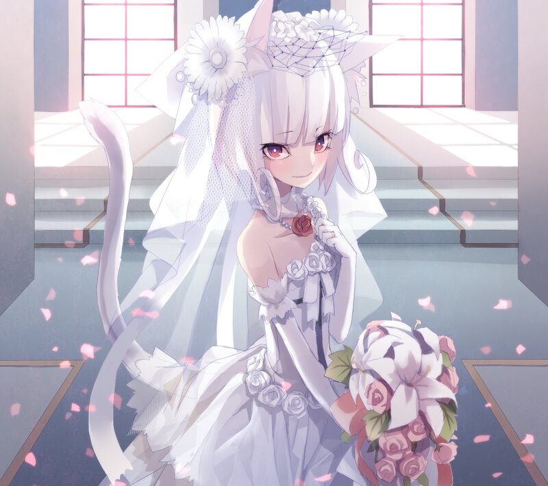 Anime Bride with Cat Ears
