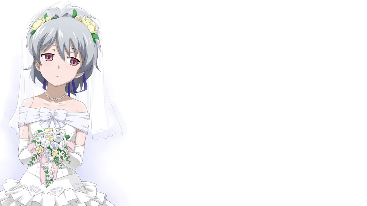 anime bride with flowers