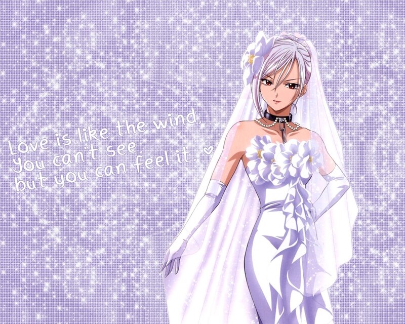 anime bride with flowers