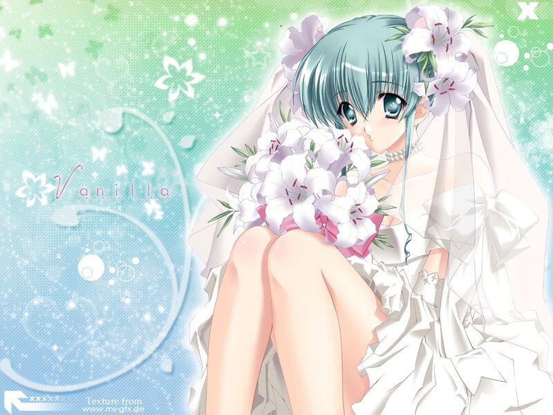 Anime Bride with Flowers — White, Serene, Veil