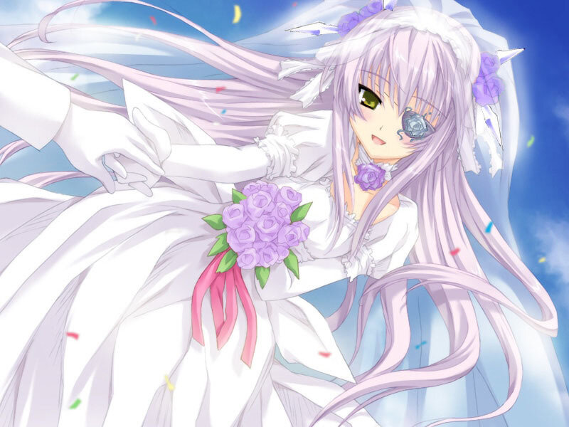 Anime Bride with Long Hair