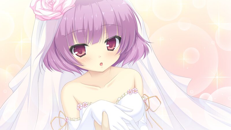 anime bride with purple hair