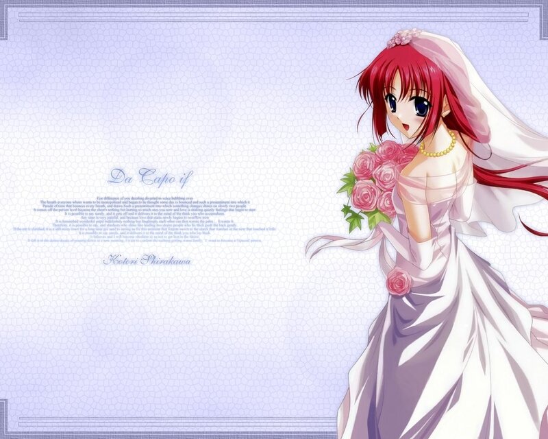 anime bride with roses