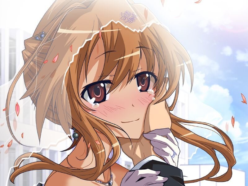 anime bride with tears