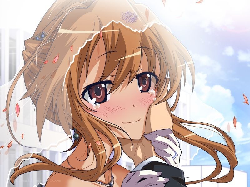 anime bride with tears