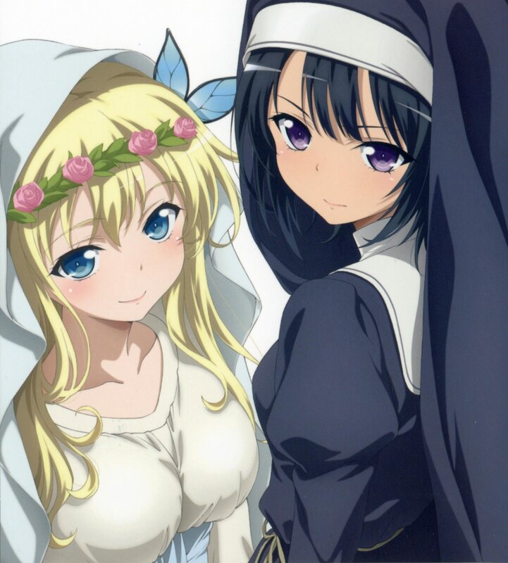 Anime brides in wedding attire