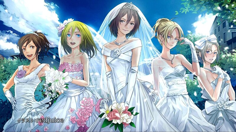 anime brides in wedding dresses