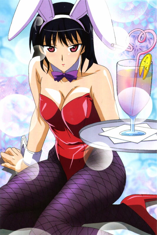 anime bunny girl with drink