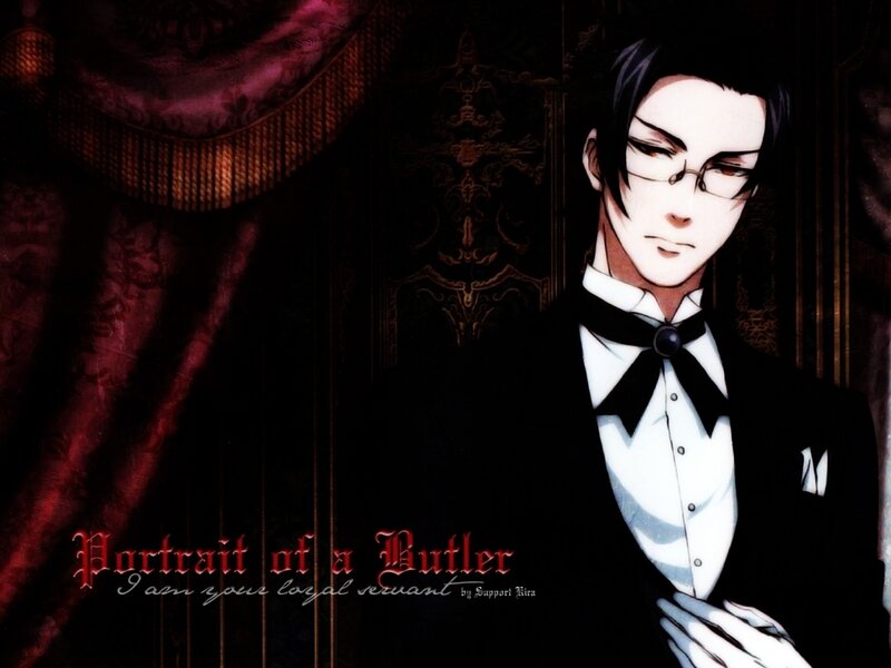 Anime Butler Character — Black, Dramatic