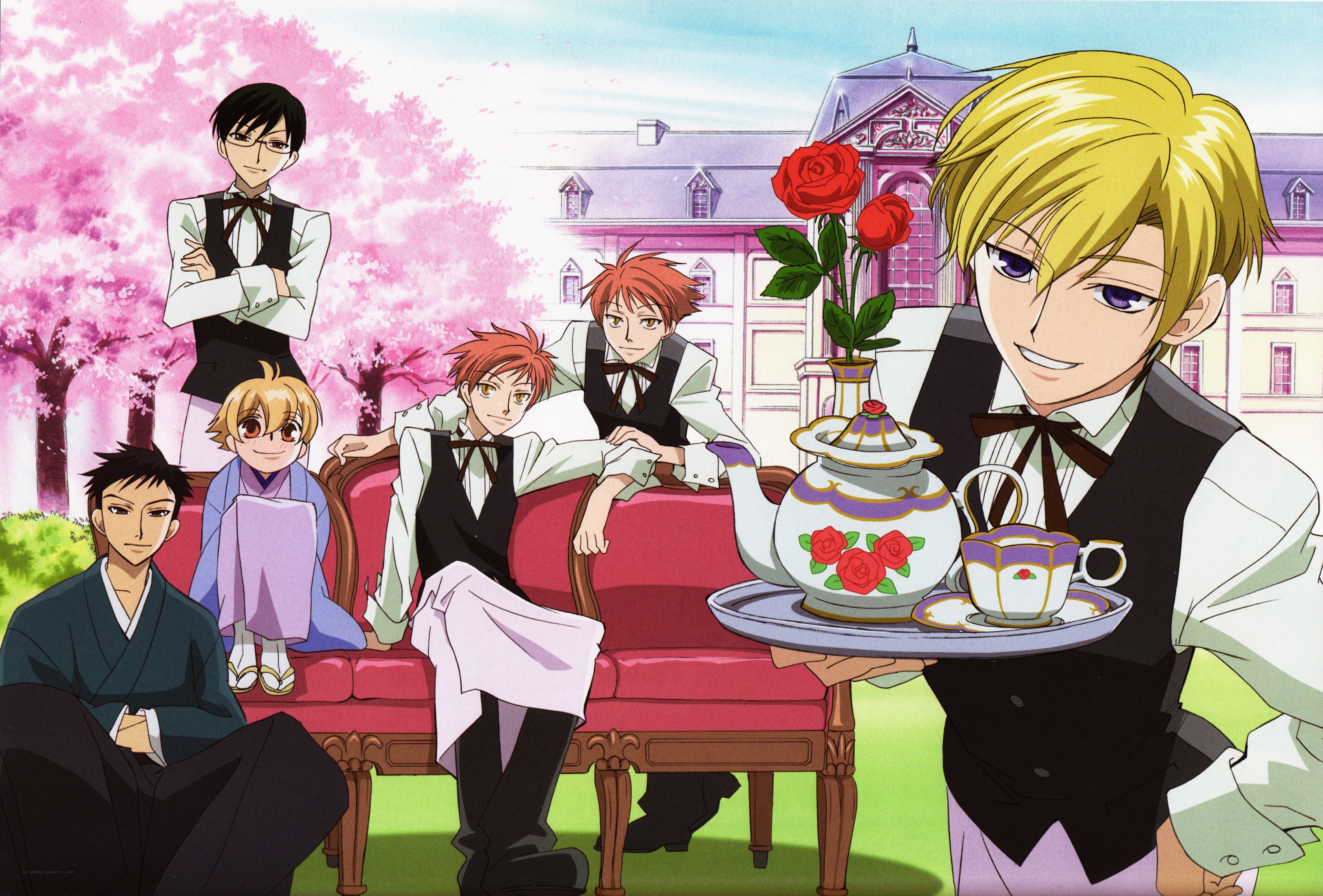 Anime butlers with tea set
