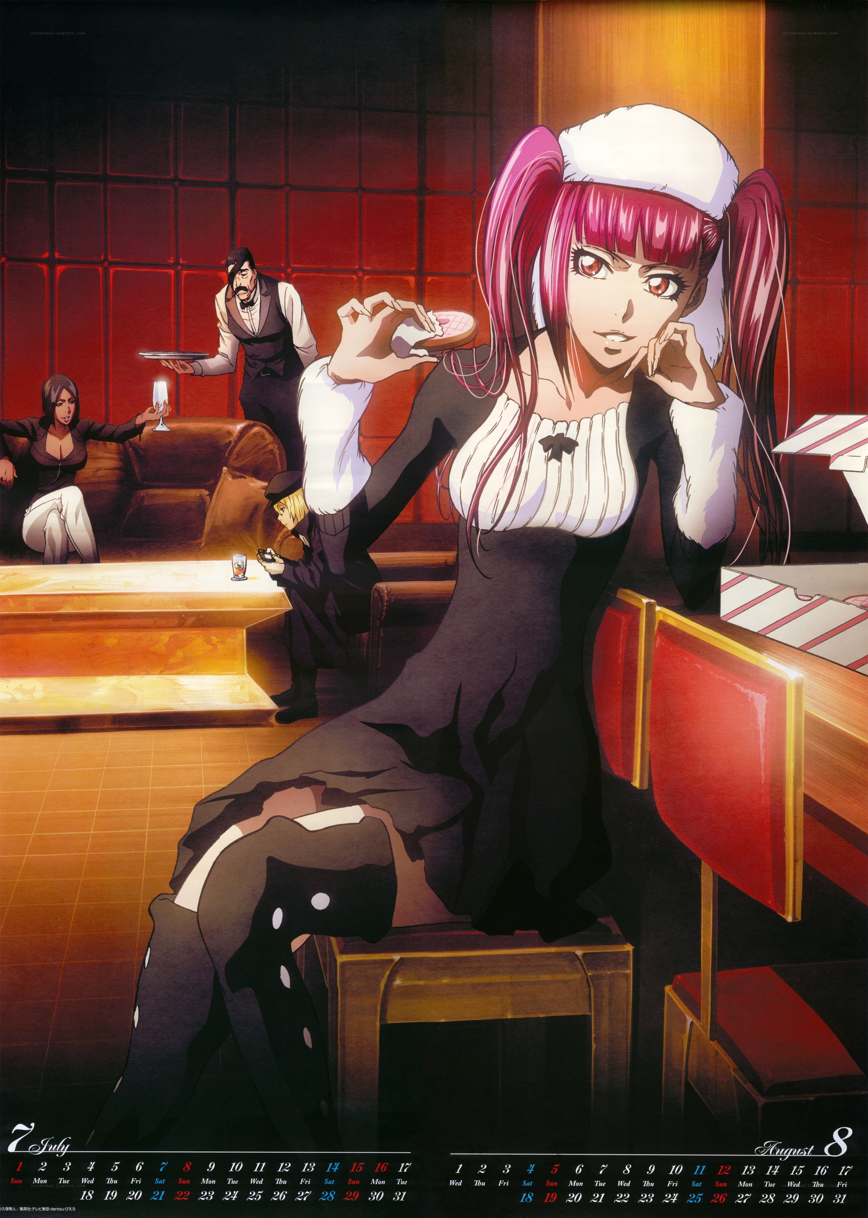 Anime cafe scene with maid