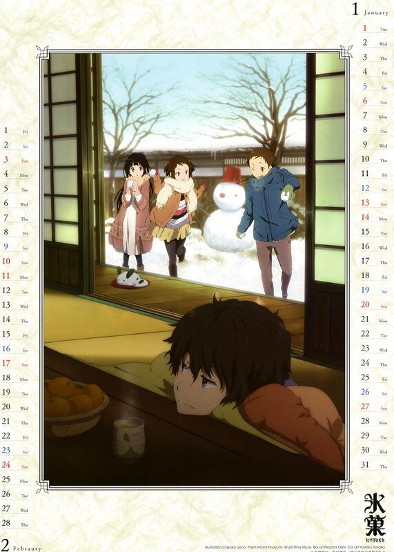 Anime calendar January page