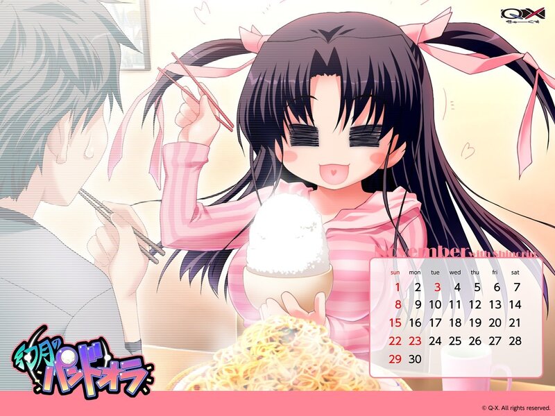 Anime calendar with characters