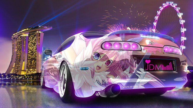 Anime Car in City
