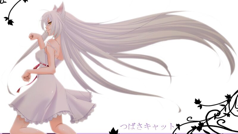 anime cat girl in dress
