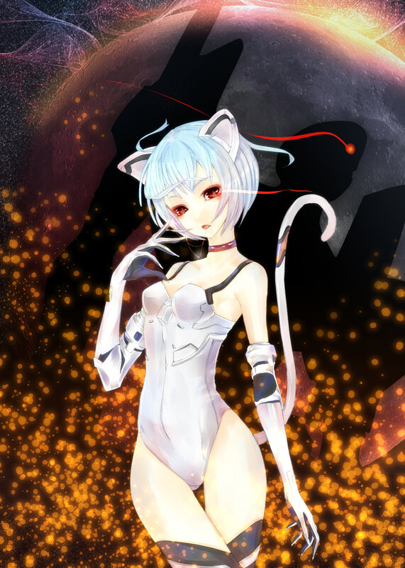 anime cat girl in space