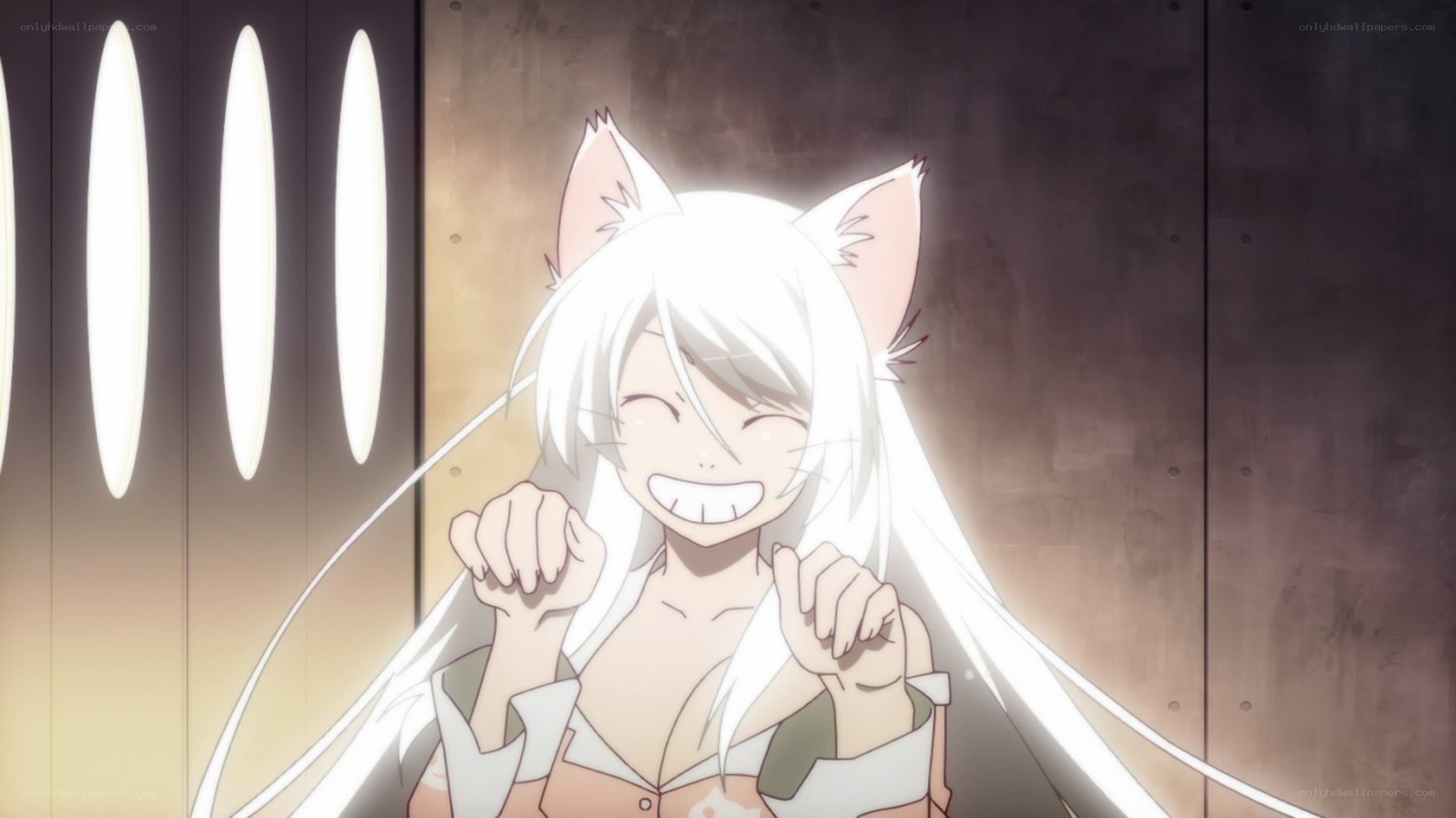 anime cat girl smiling