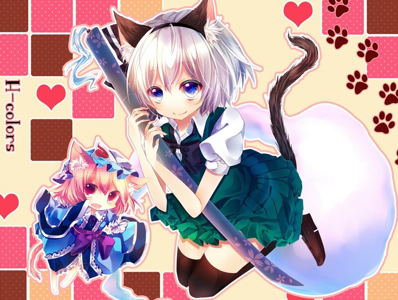 Anime cat girls with swords