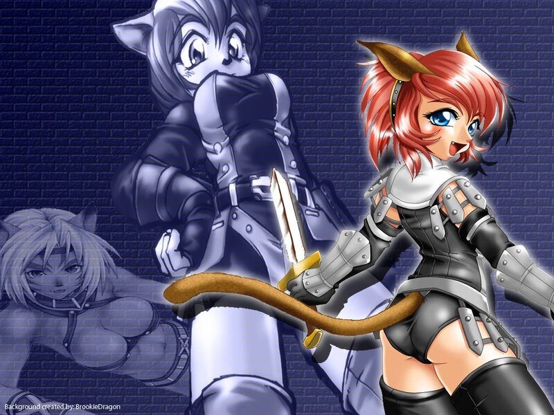 anime cat girls with swords
