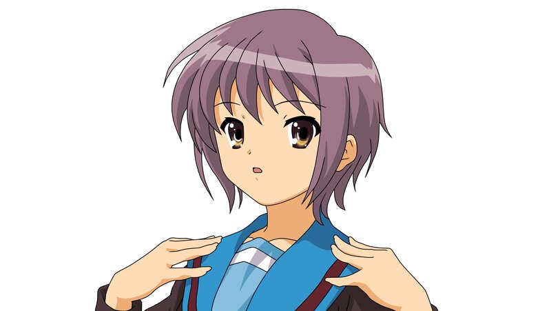 anime character adjusting clothes