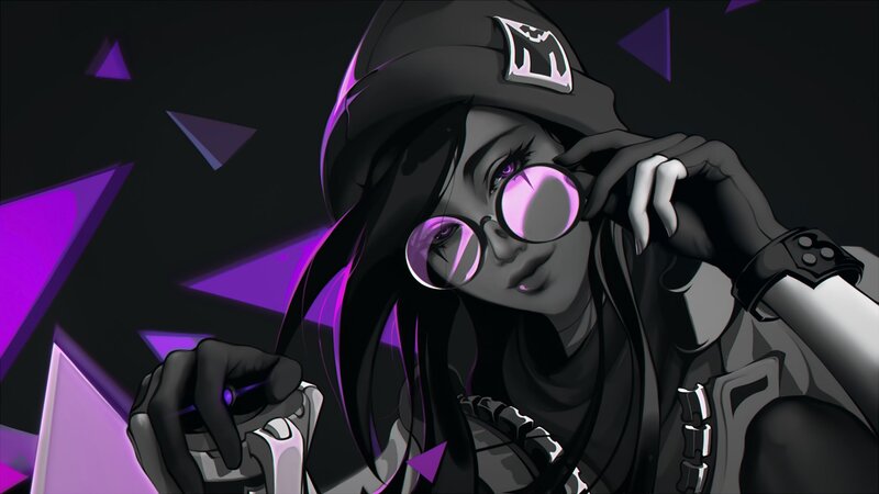 Anime Character Adjusting Glasses — Black