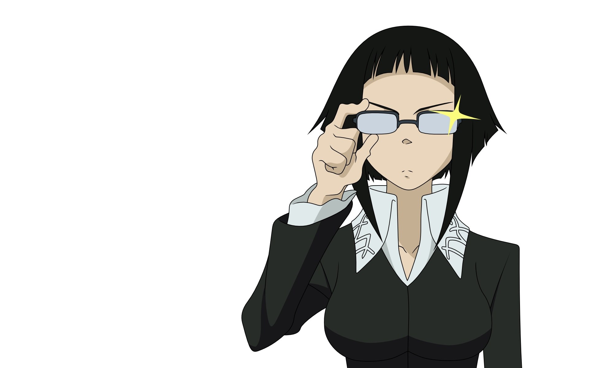 anime character adjusting glasses