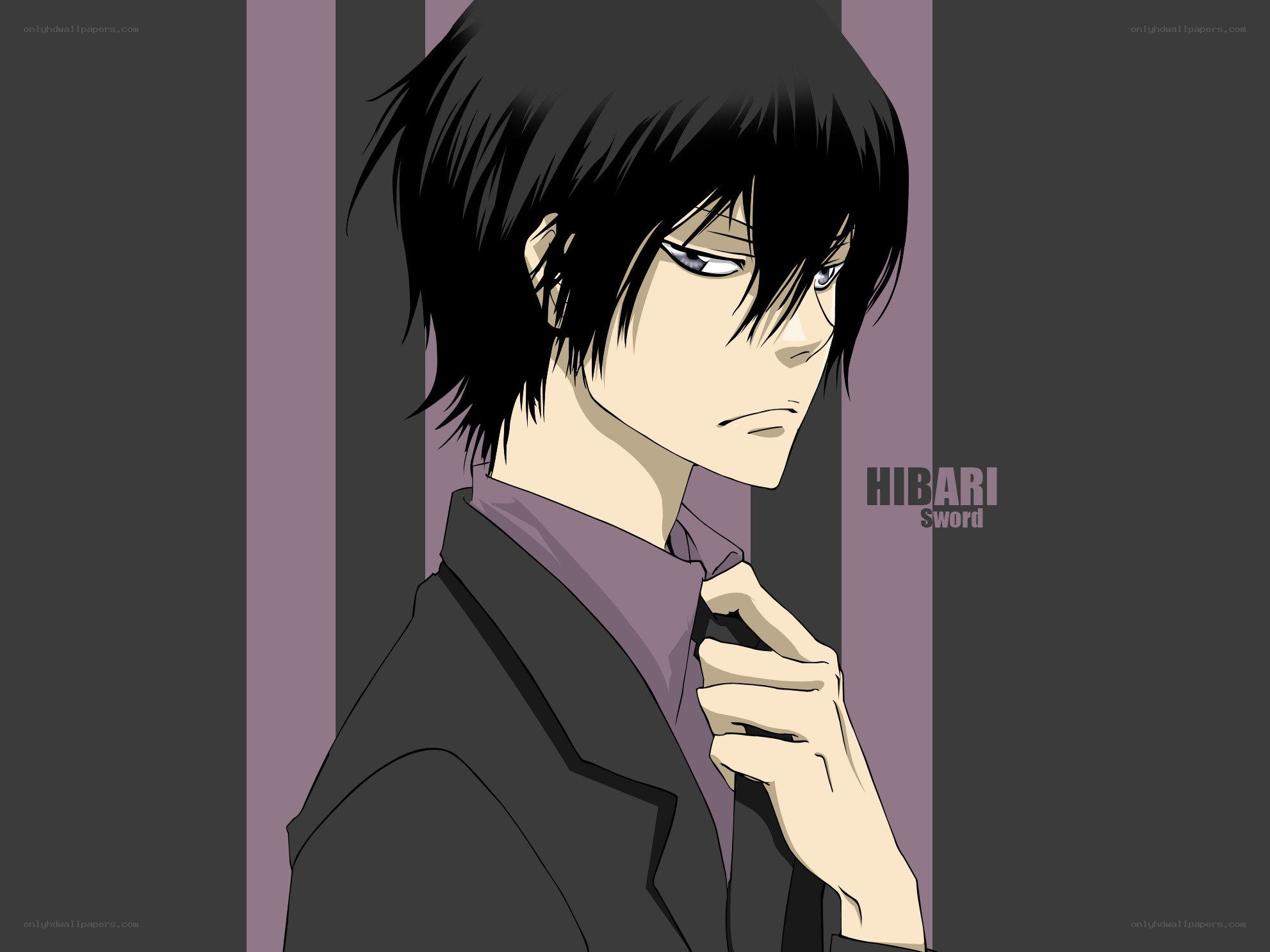 anime character adjusting tie