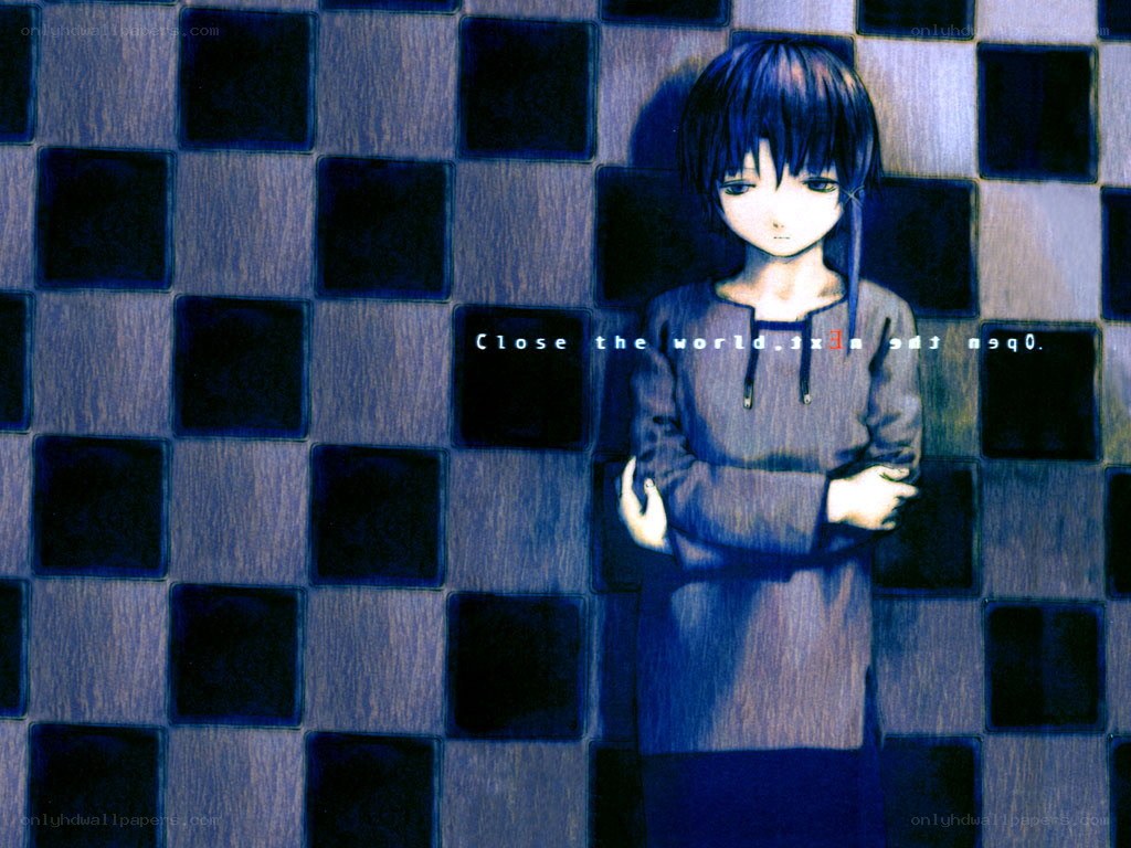 anime character against checkered wall