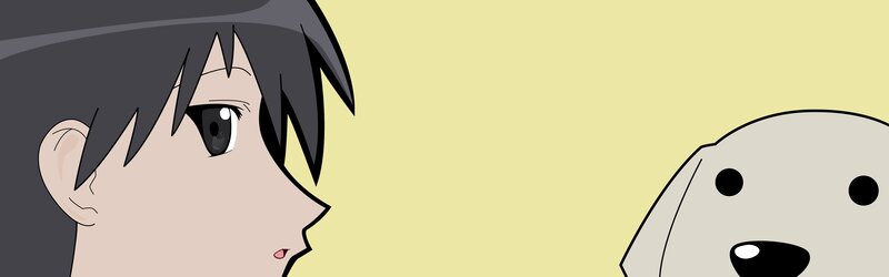 anime character and dog