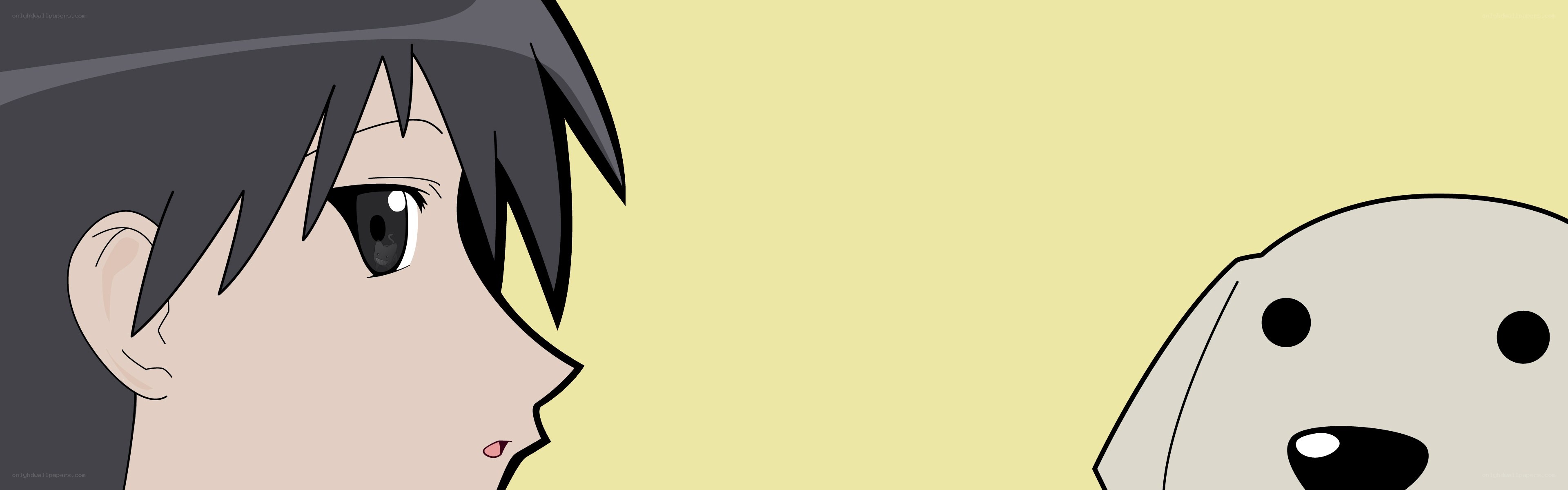 anime character and dog