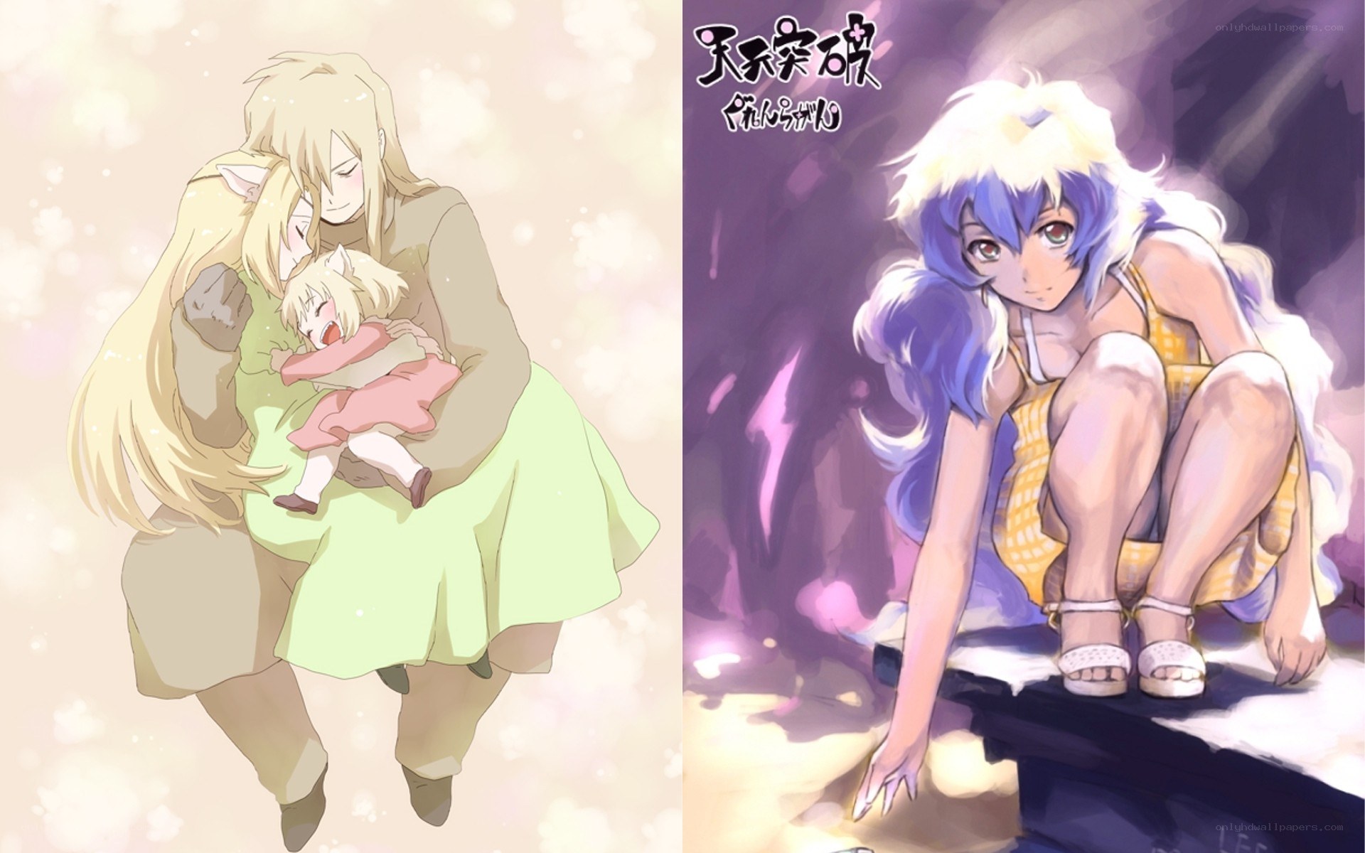 Anime character art collage
