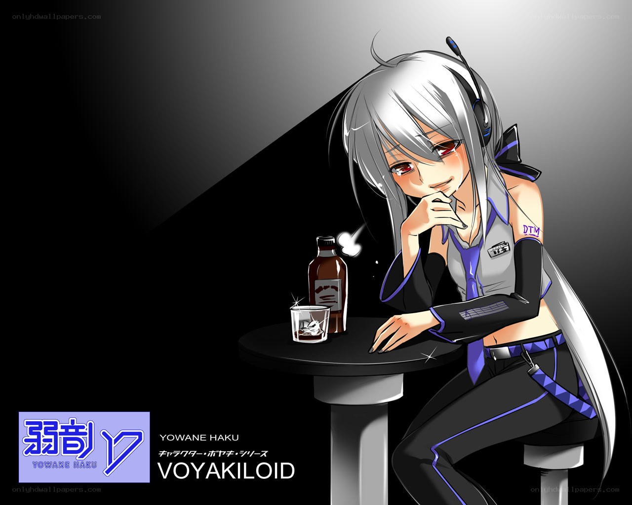 Anime character at a bar