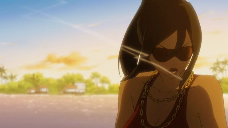 anime character at beach