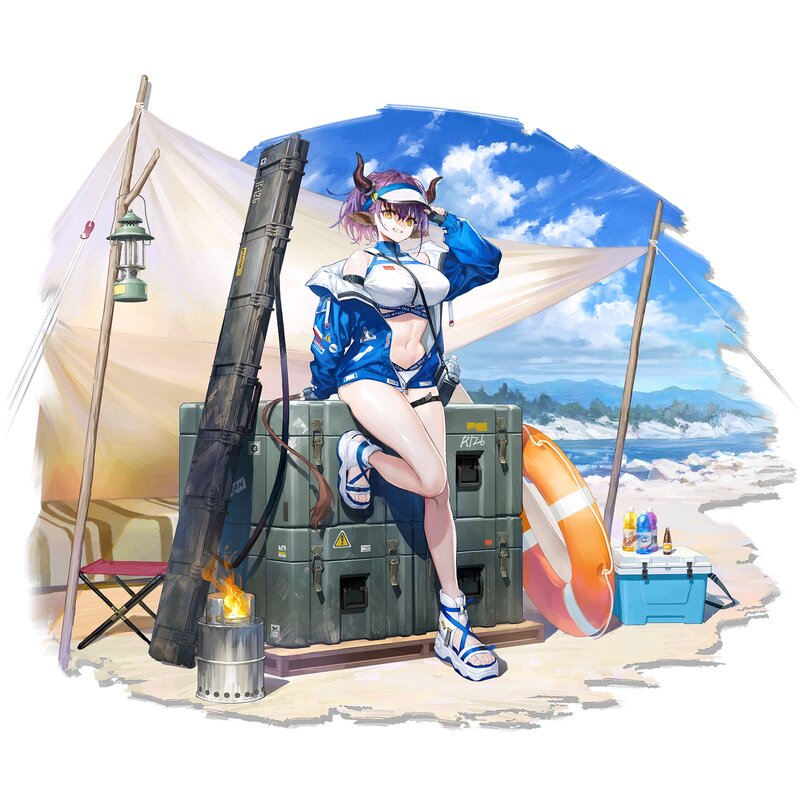 Anime Character at Campsite