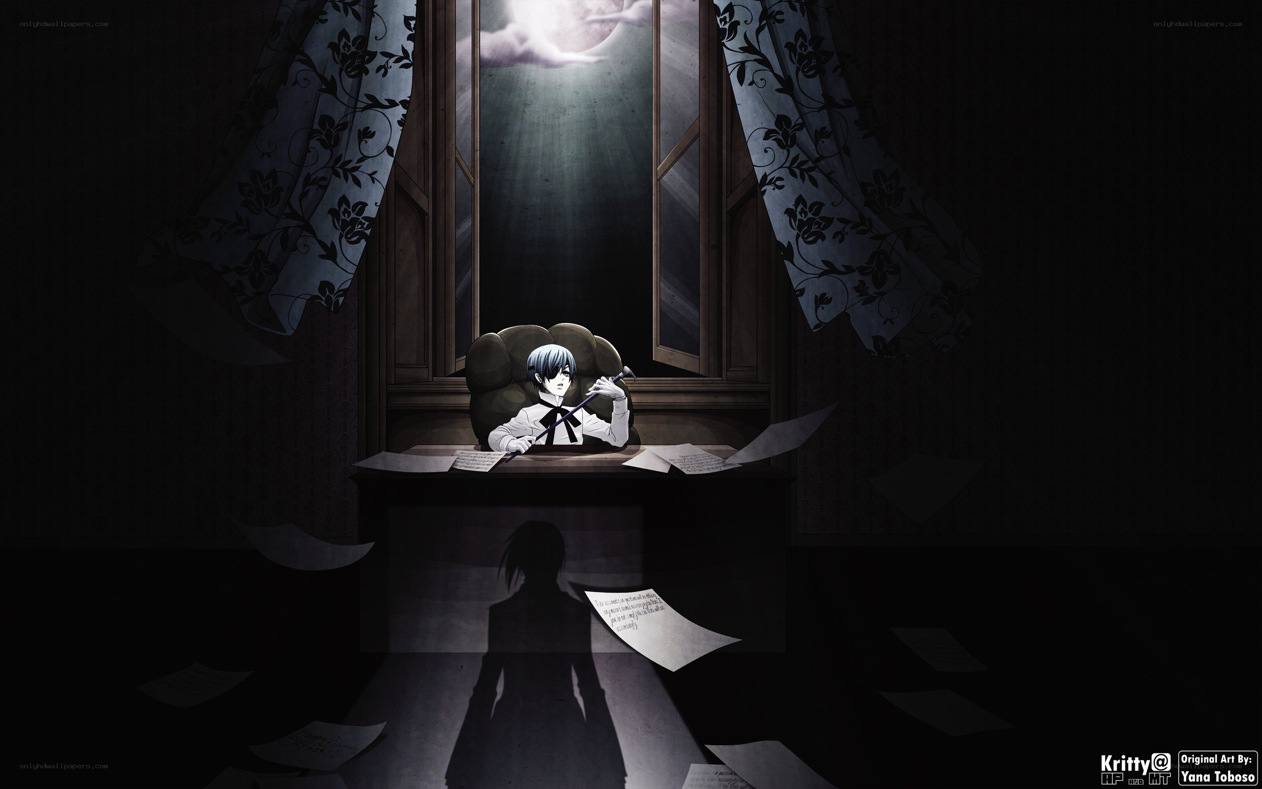anime character at desk