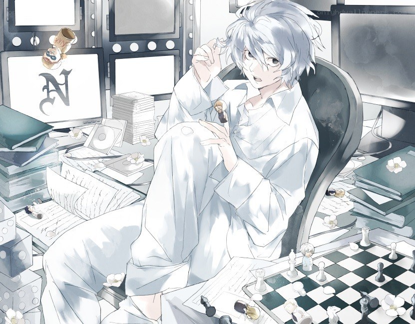 anime character at desk