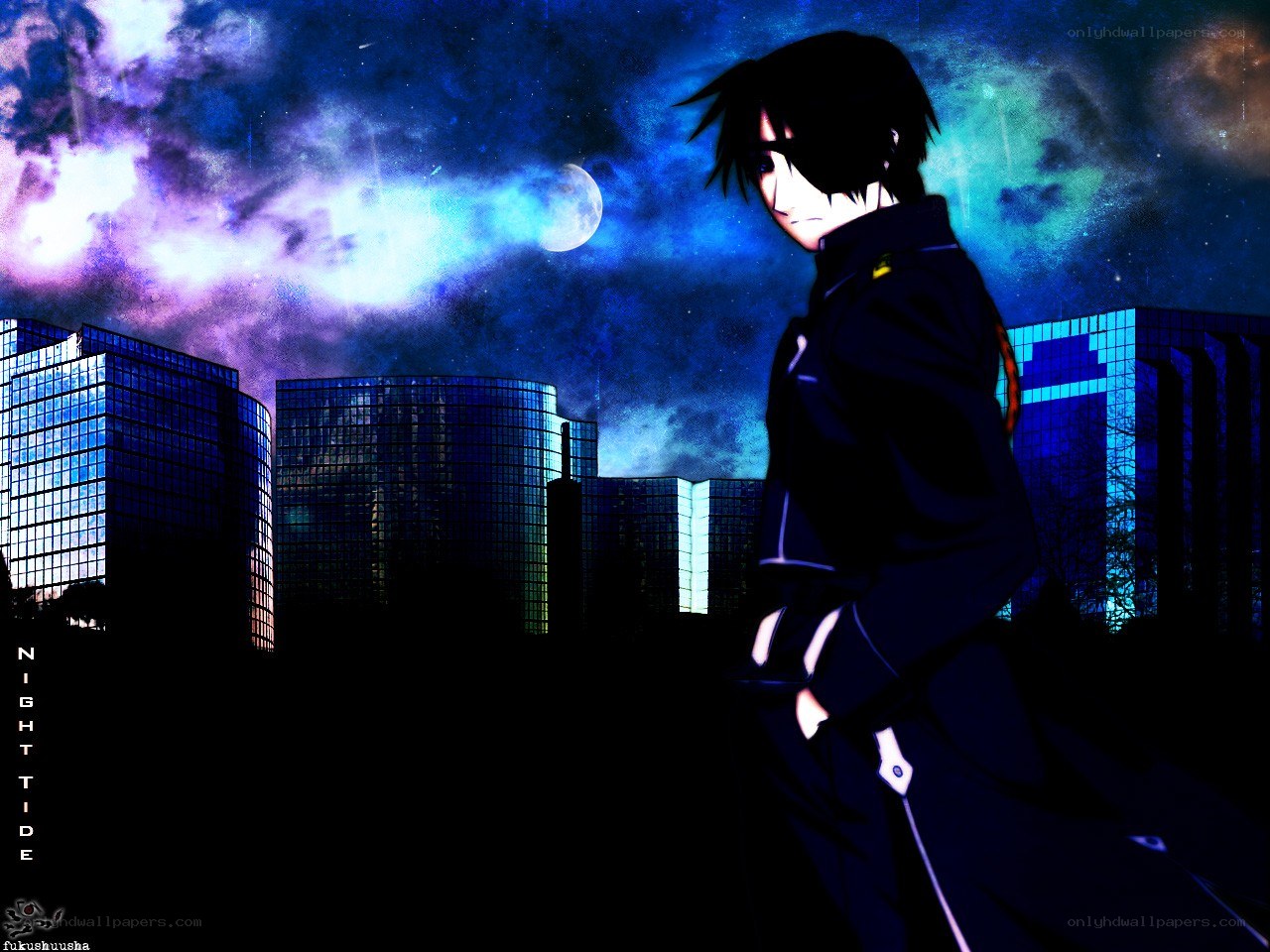 anime character at night