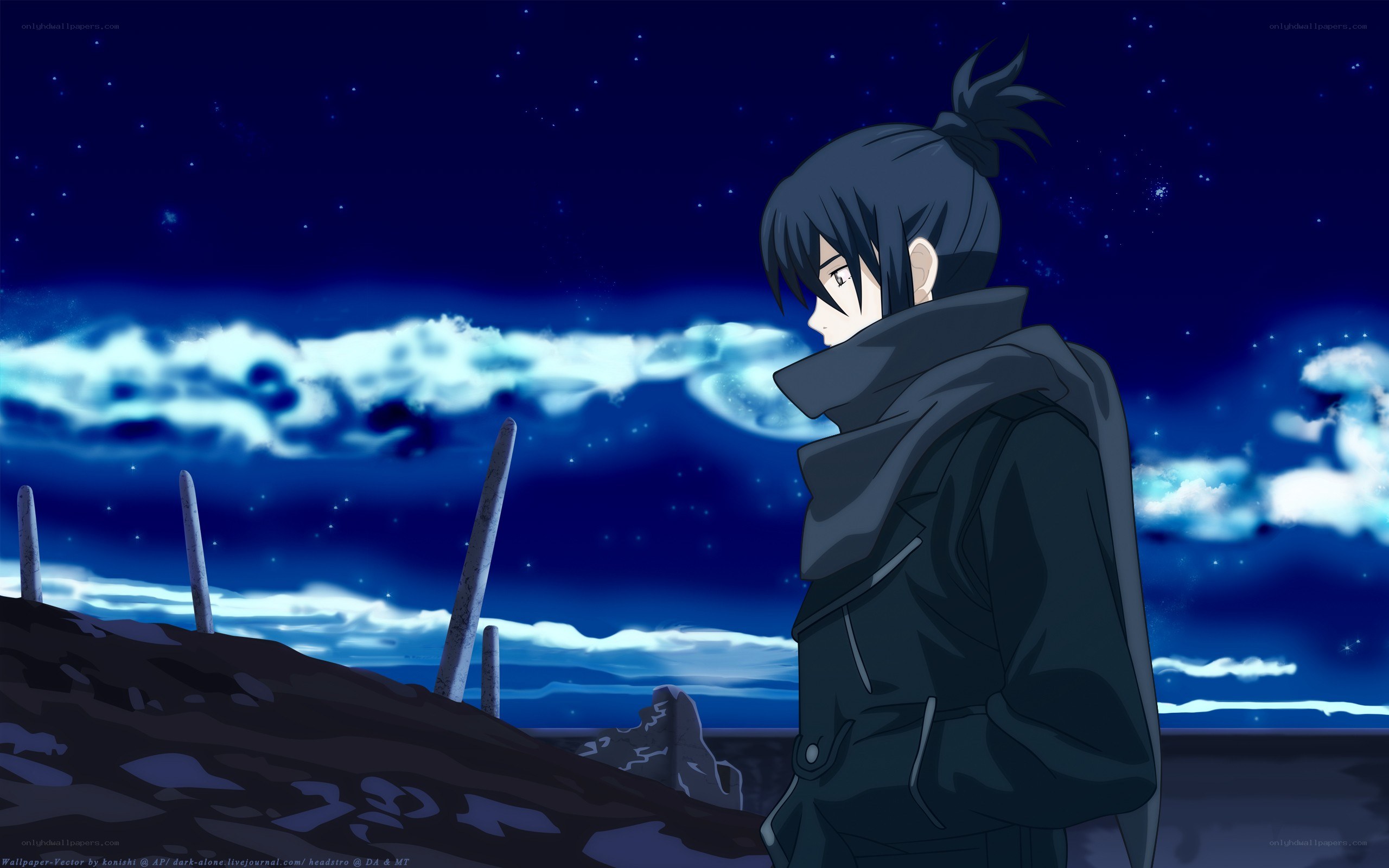 anime character at night