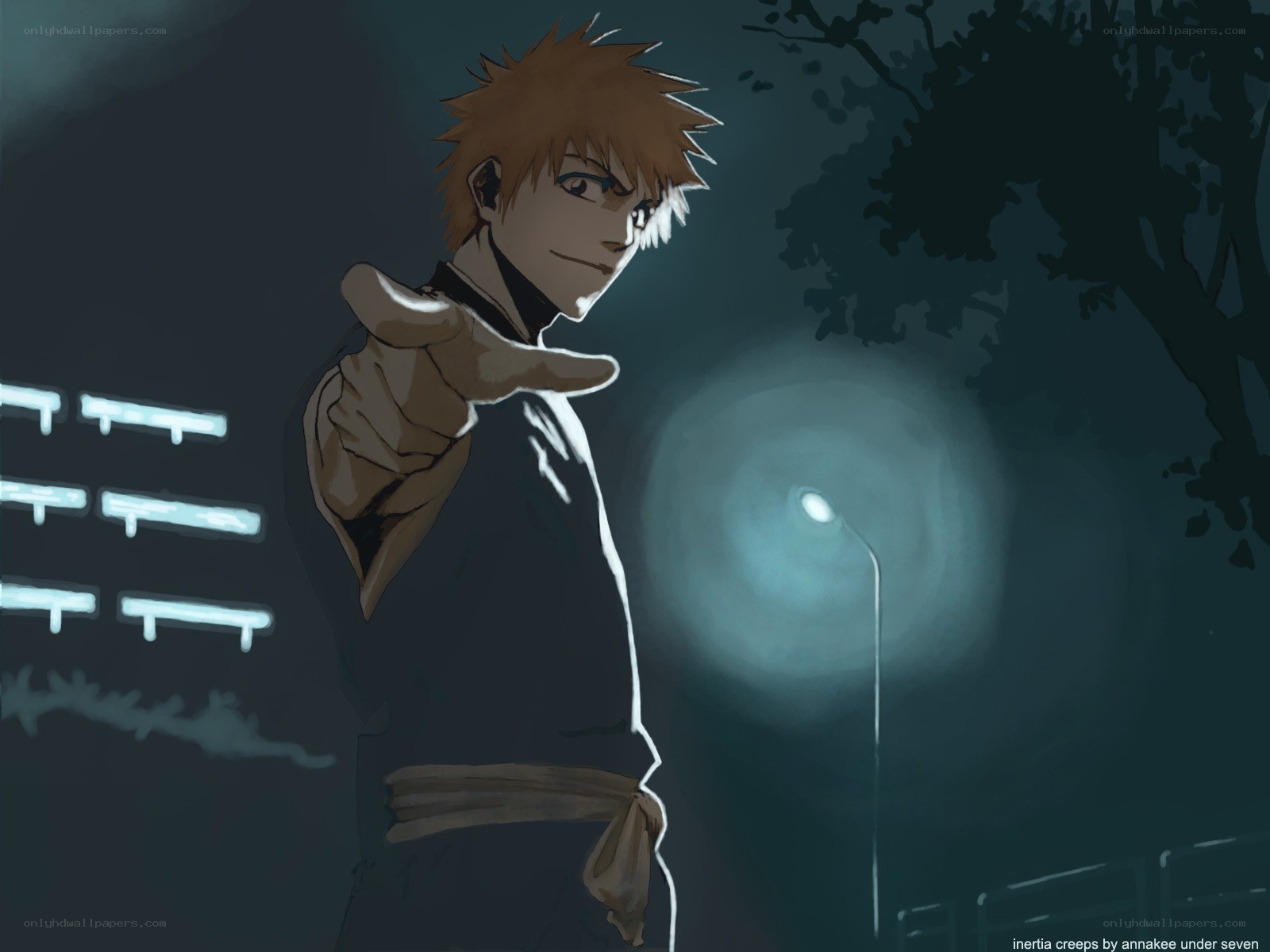 anime character at night