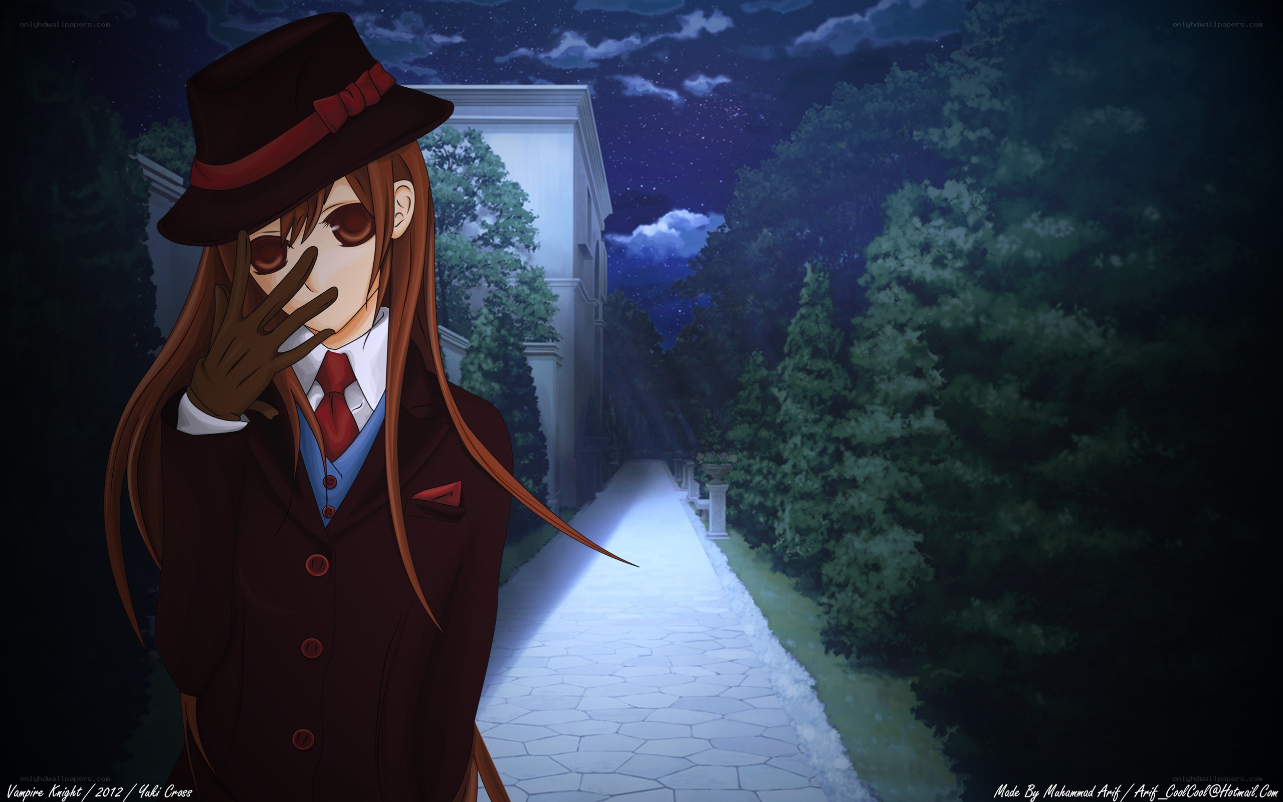 anime character at night