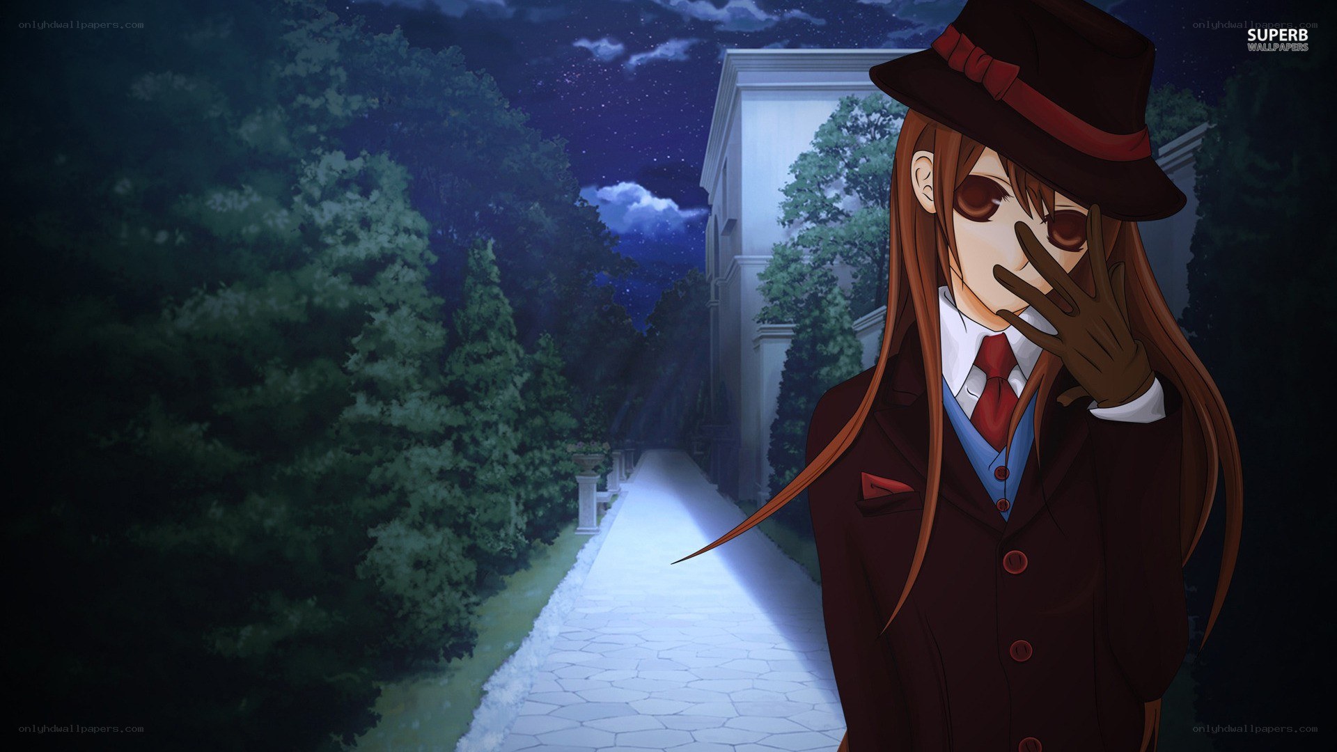 anime character at night