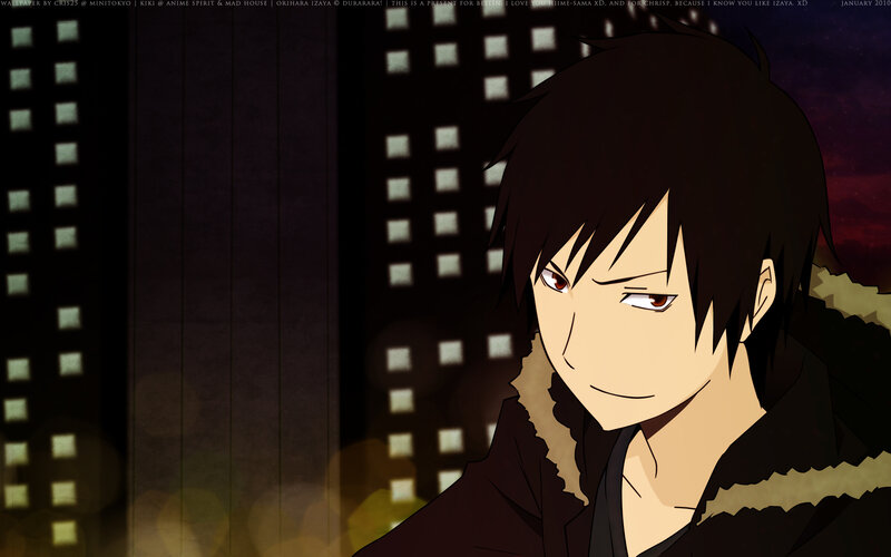 Anime Character at Night — Black, Dramatic, City Lights
