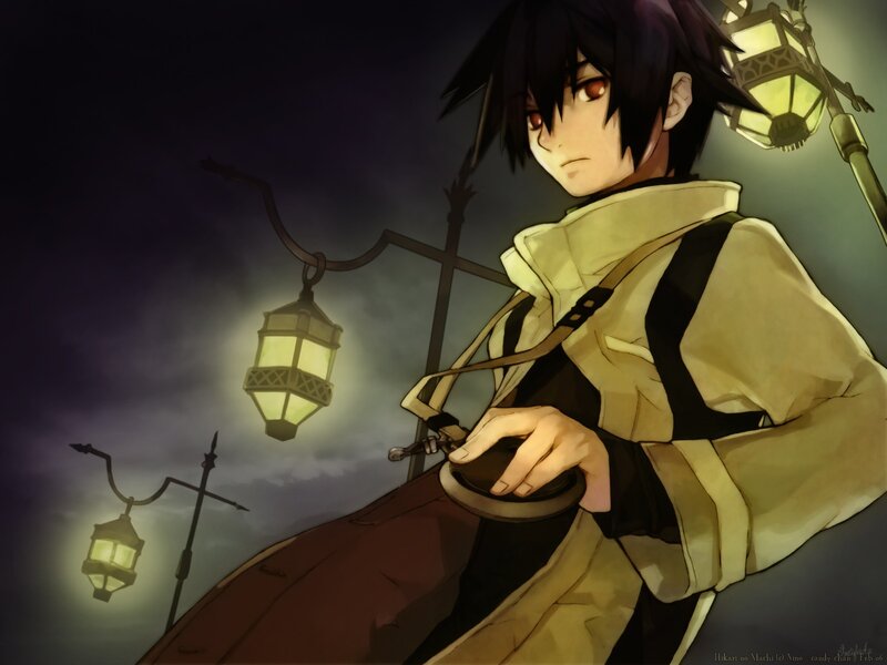 Anime Character at Night — Black, Dramatic