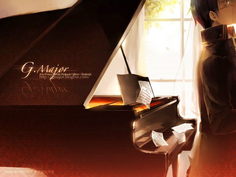 Anime Character at Piano — Brown