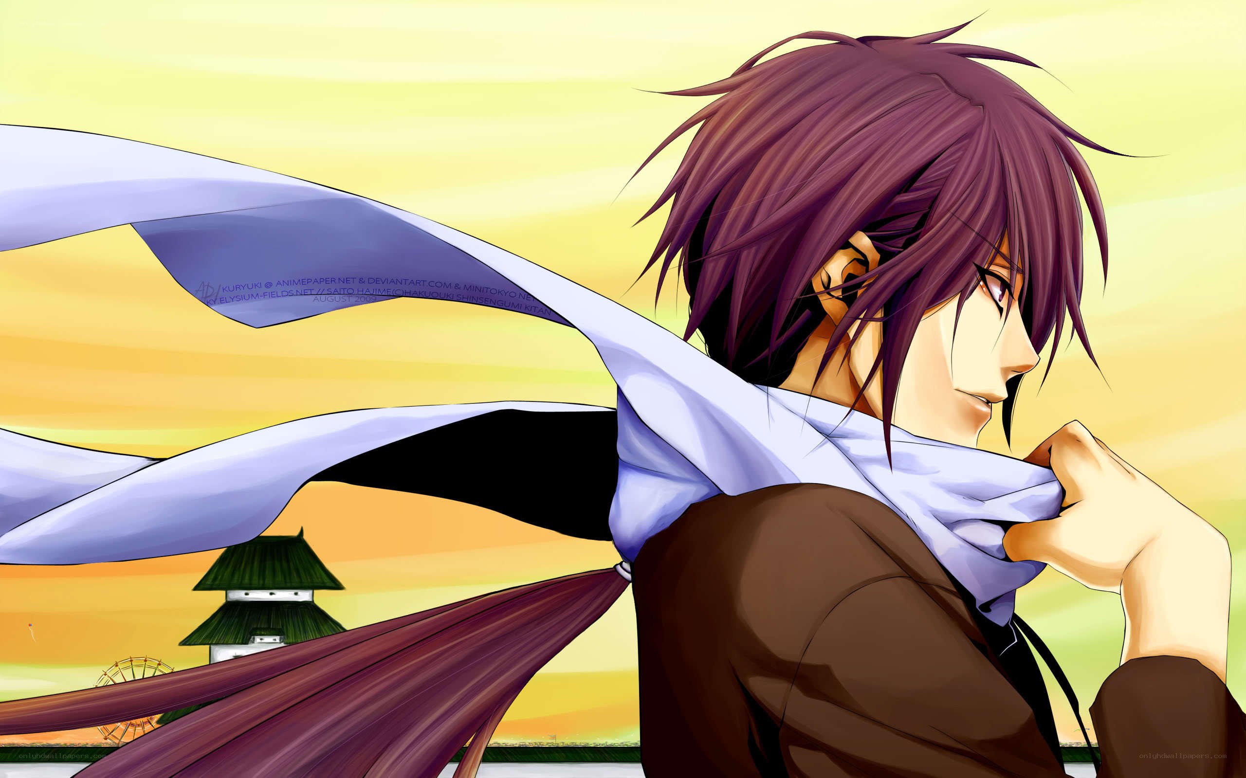 anime character at sunset