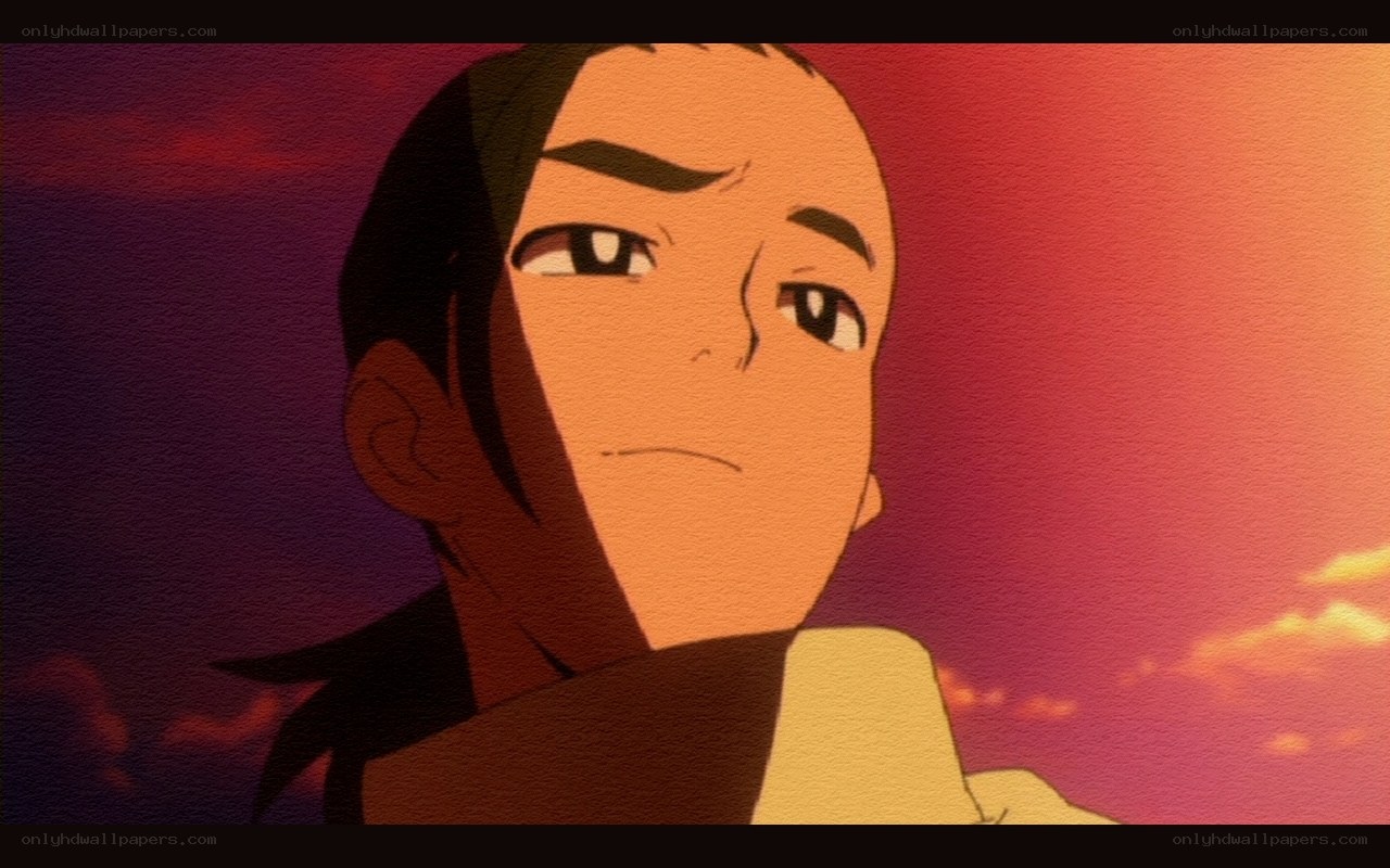 anime character at sunset